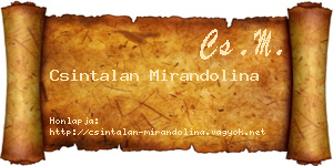Csintalan Mirandolina névjegykártya
